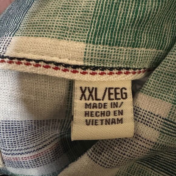 Weatherproof Vintage Men’s Washable Linen Short Sleeve Woven Shirt, Green, XXL - Picture 6 of 6